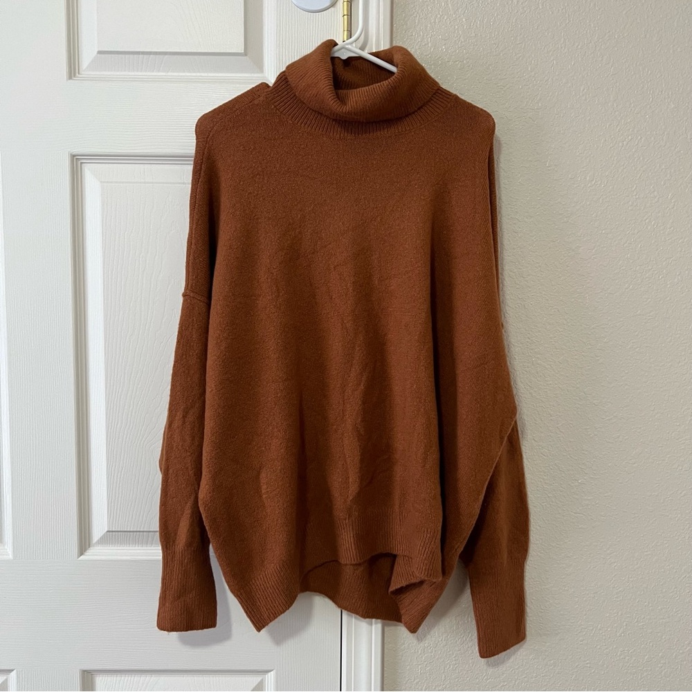 Vince Camuto Burnt Orange Turtleneck Sweater XXL Oversized Cozy Knit NWOT